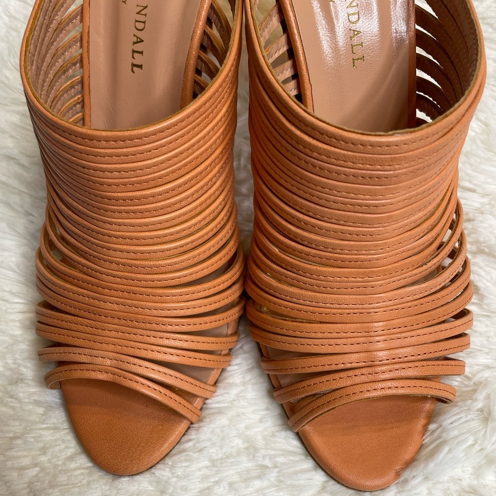 Loeffler Randall Strappy Peep Toe Heels in Peach/Orange Size 11 - Picture 4 of 6